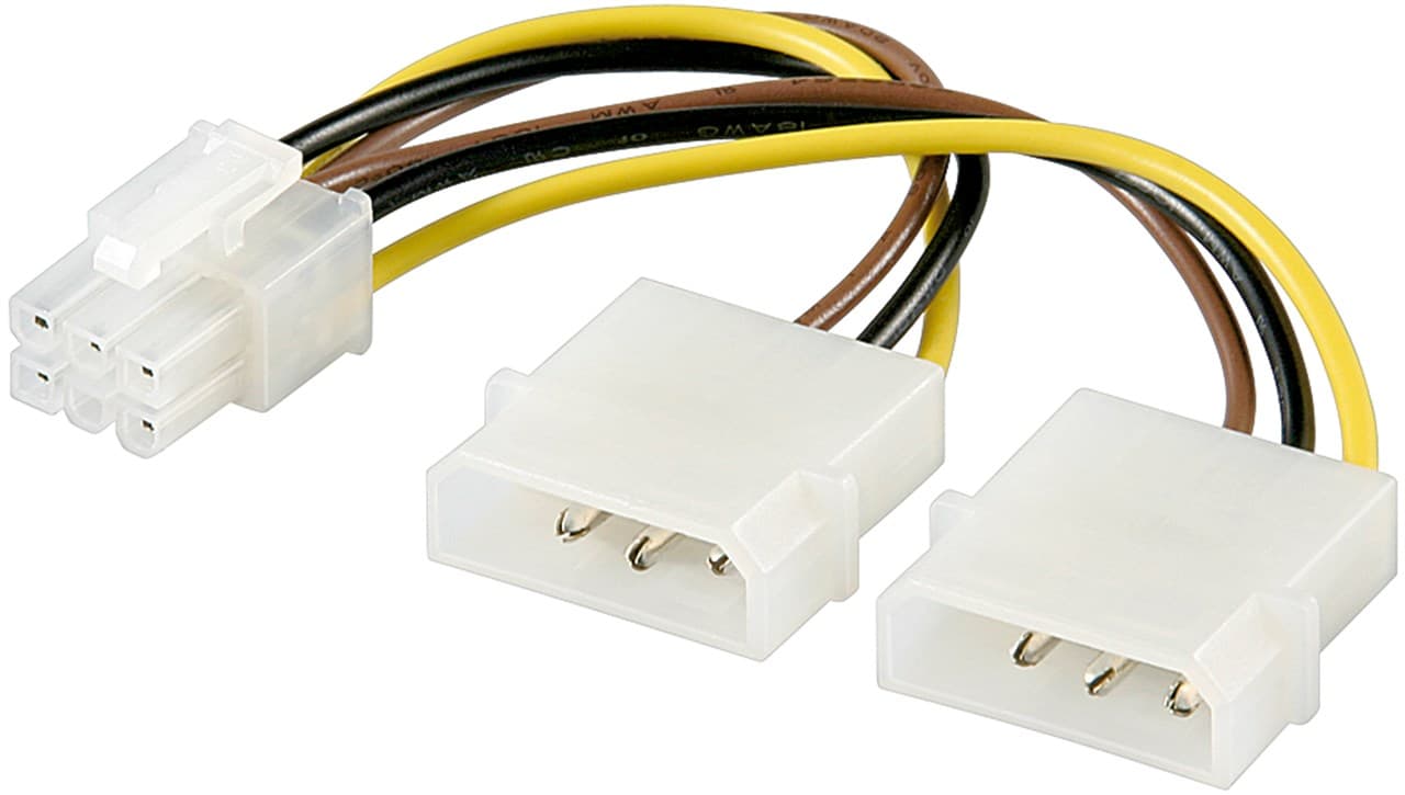 Câble d'alimentation/adaptateur d'alimentation pour carte graphique Goobay PC, PCI-E/PCI Express 6 broches
